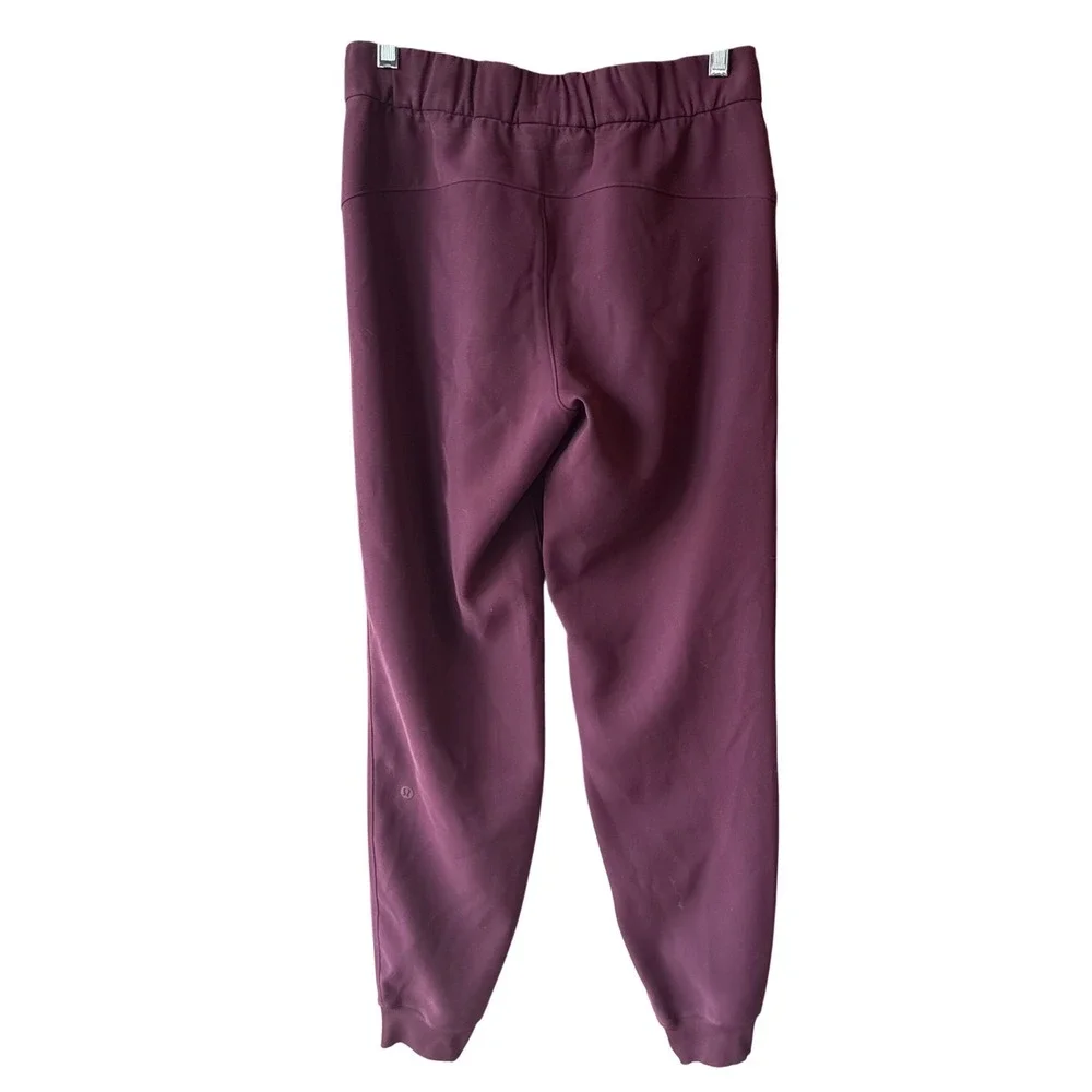 Lululemon Jogger Pants Plum Maroon Drawstring‎ Stretch Athletic Women's Size 4